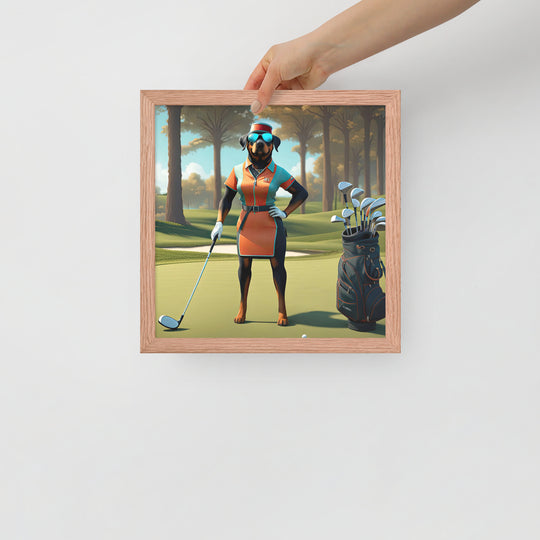 Rottweiler Golfer- Framed poster v4