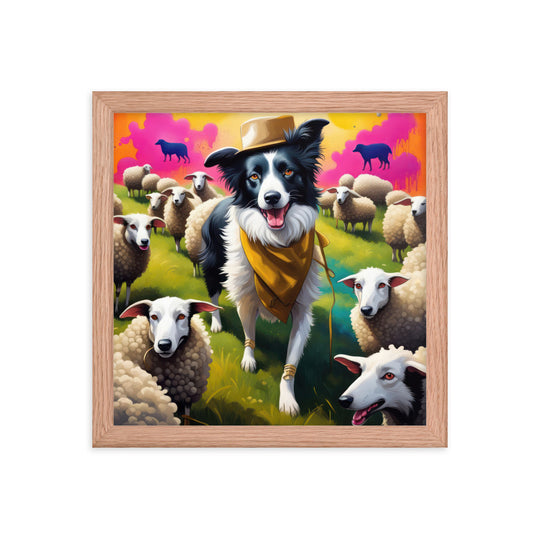 Australian Shepherd- Framed poster v2