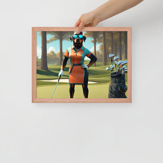 Rottweiler Golfer- Framed poster v4