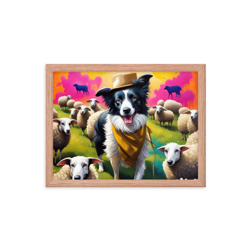 Australian Shepherd- Framed poster v2