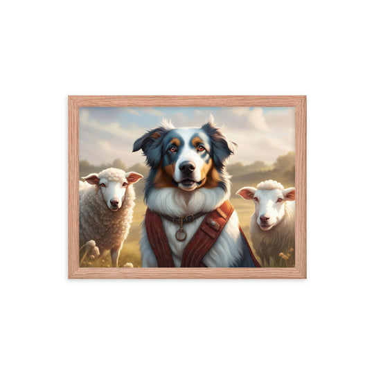 Australian Shepherd- Framed poster v4