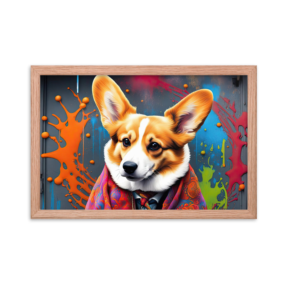 Pembroke Welsh Corgi- Framed poster v3