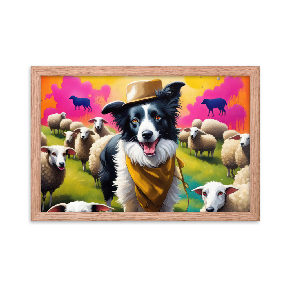 Australian Shepherd- Framed poster v2