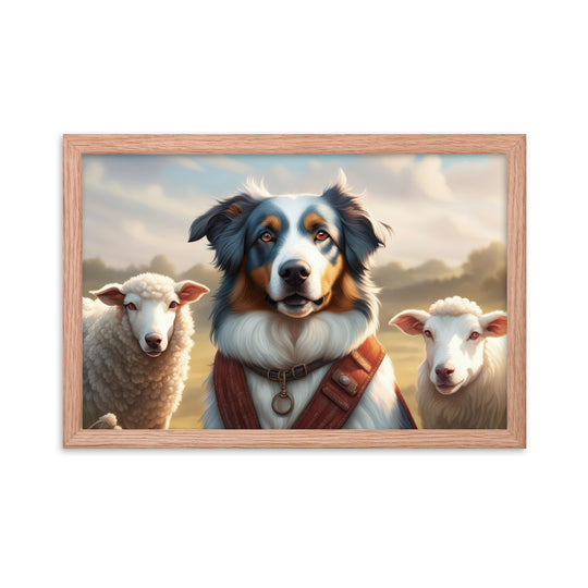 Australian Shepherd- Framed poster v4