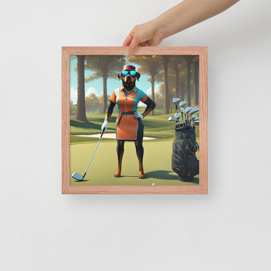 Rottweiler Golfer- Framed poster v4