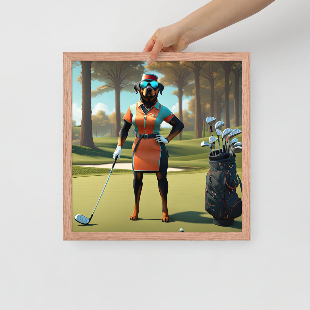 Rottweiler Golfer- Framed poster v4