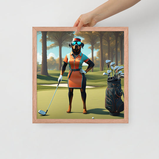 Rottweiler Golfer- Framed poster v4