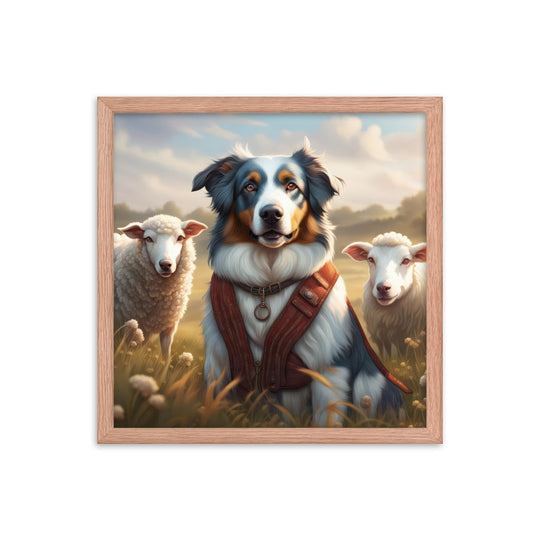 Australian Shepherd- Framed poster v4