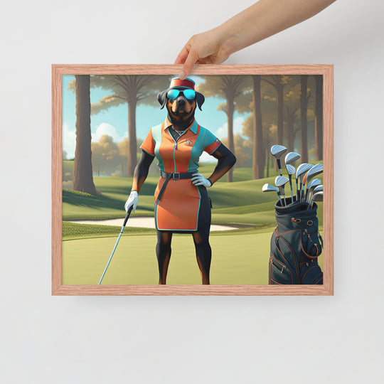 Rottweiler Golfer- Framed poster v4