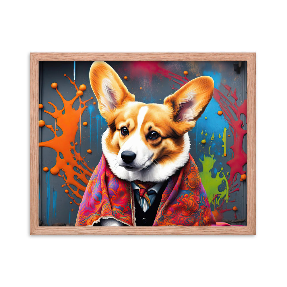 Pembroke Welsh Corgi- Framed poster v3