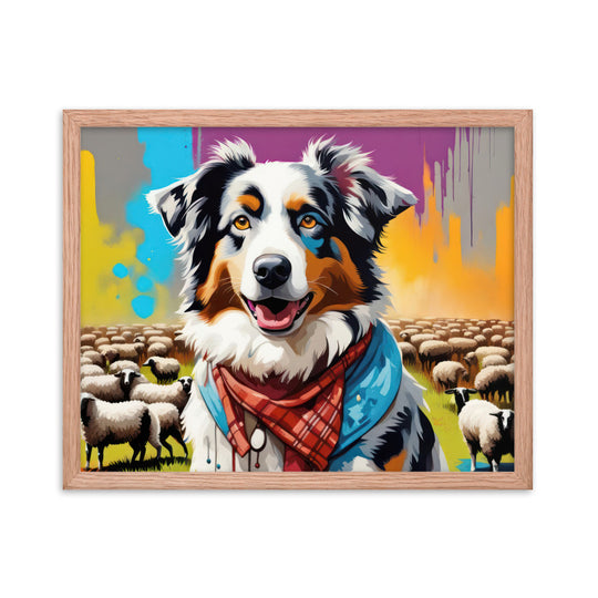 Australian Shepherd- Framed poster v3