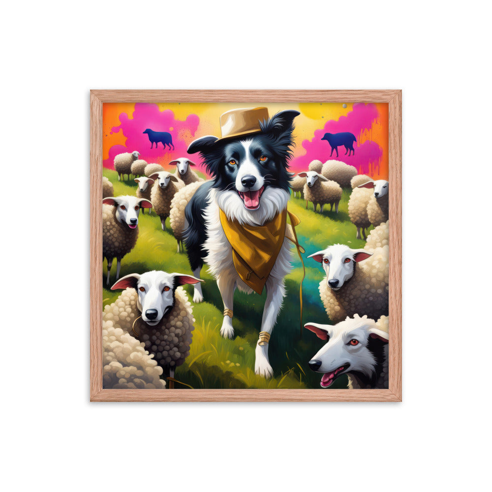 Australian Shepherd- Framed poster v2