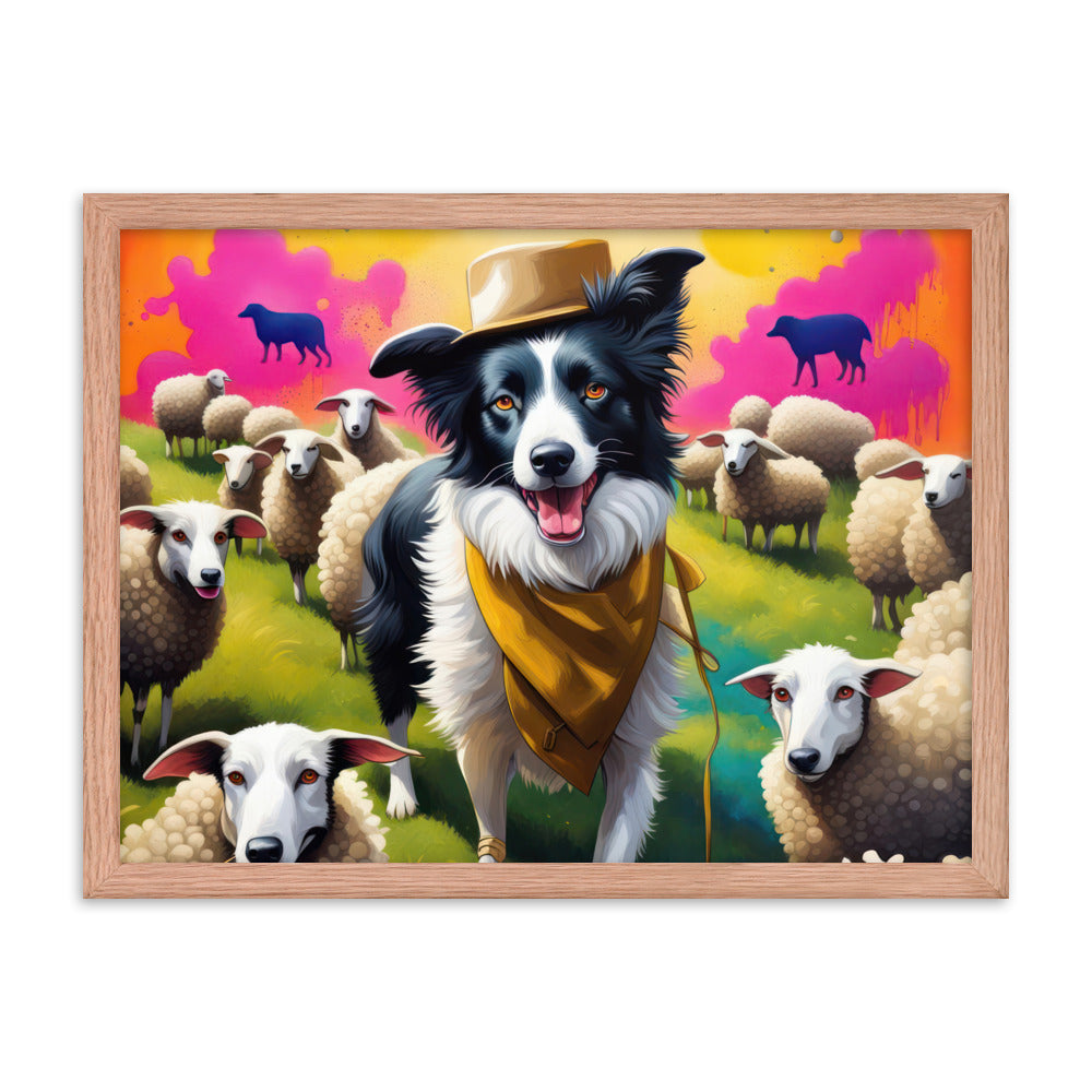 Australian Shepherd- Framed poster v2