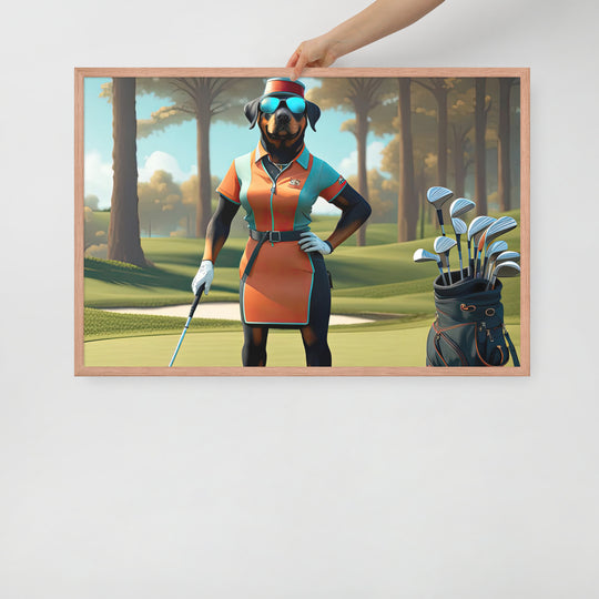 Rottweiler Golfer- Framed poster v4