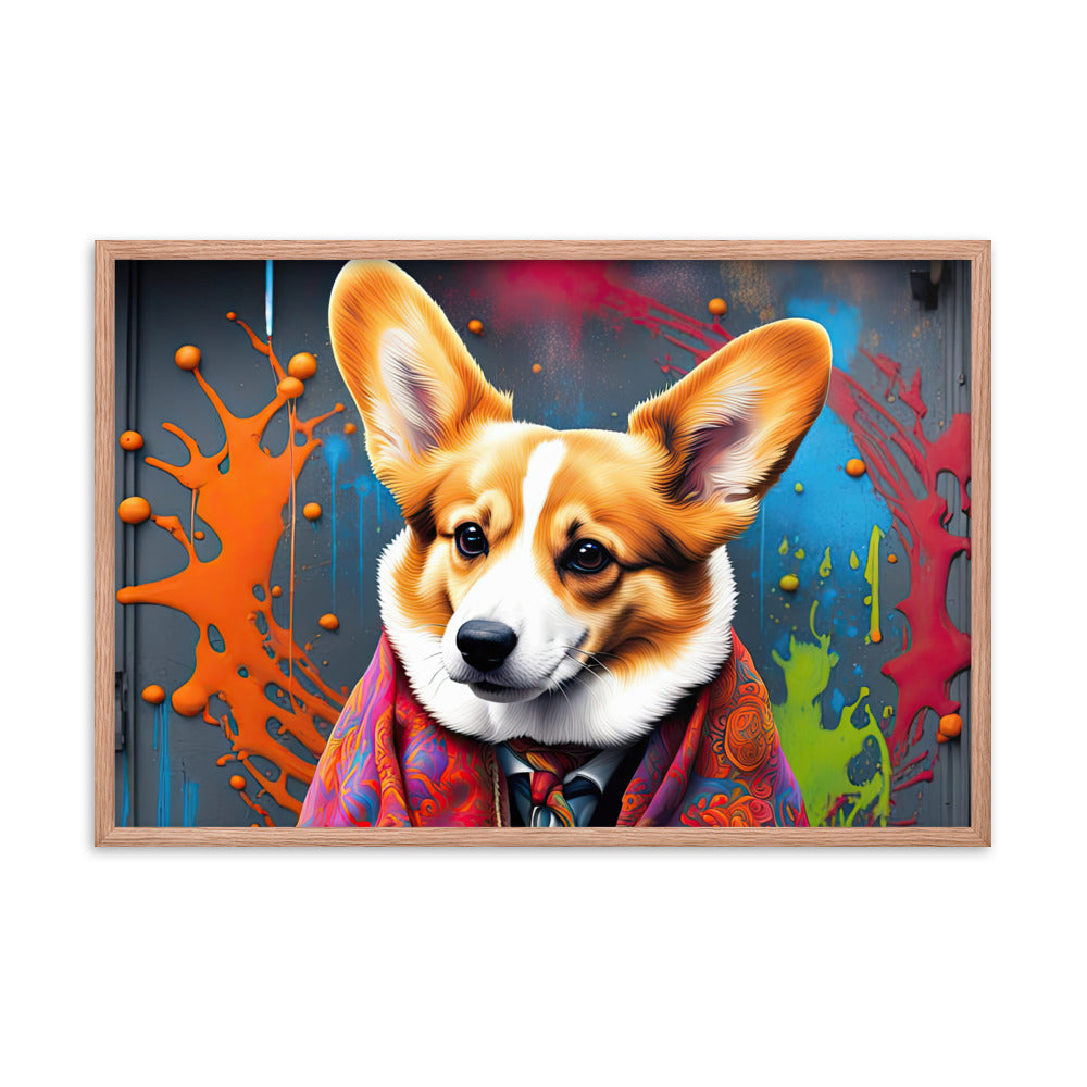 Pembroke Welsh Corgi- Framed poster v3