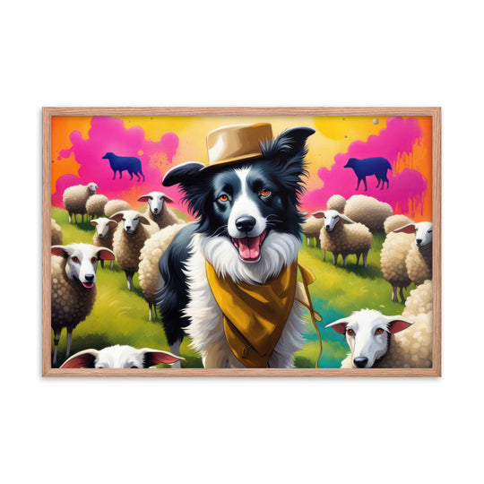 Australian Shepherd- Framed poster v2