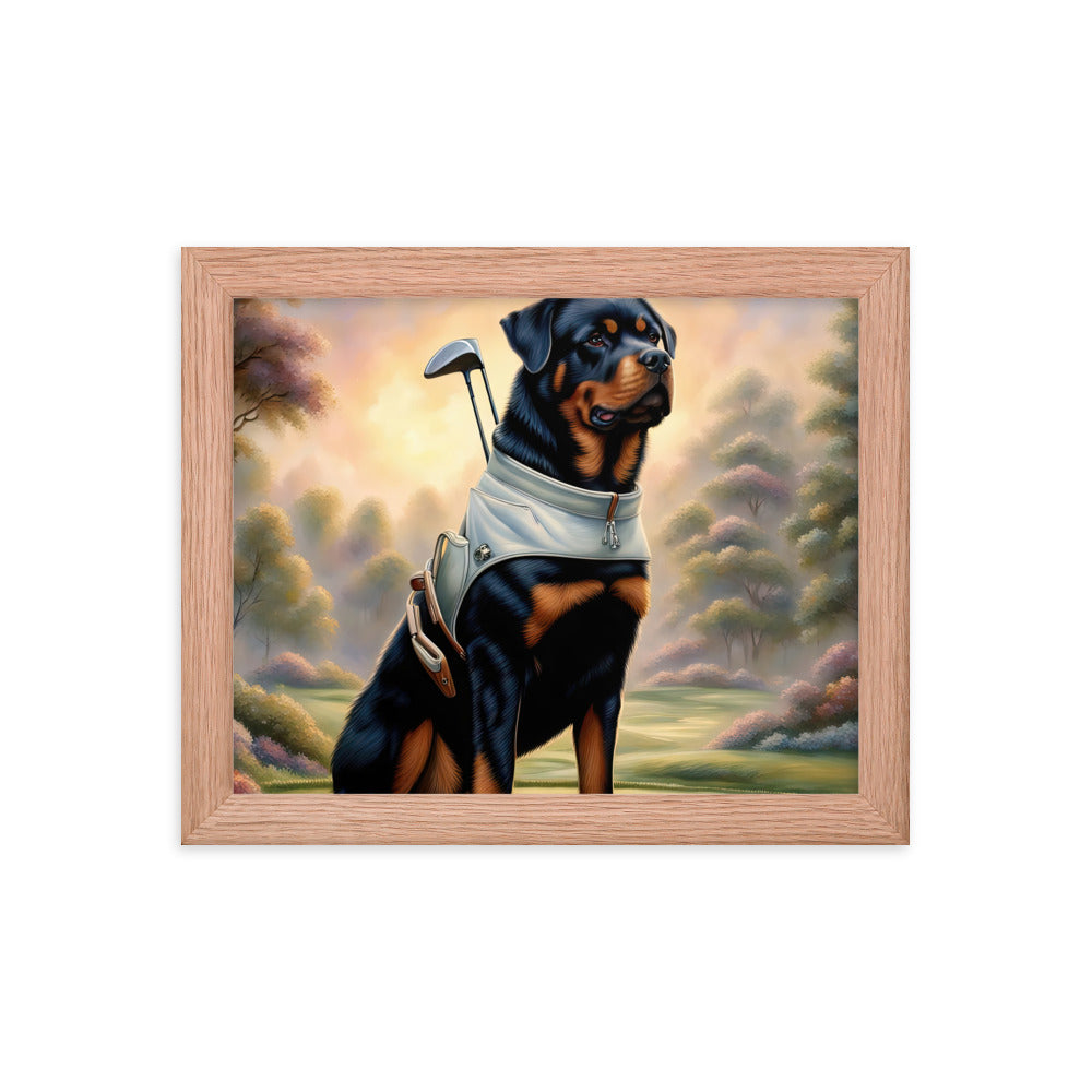 Rottweiler Golfer- Framed poster v3