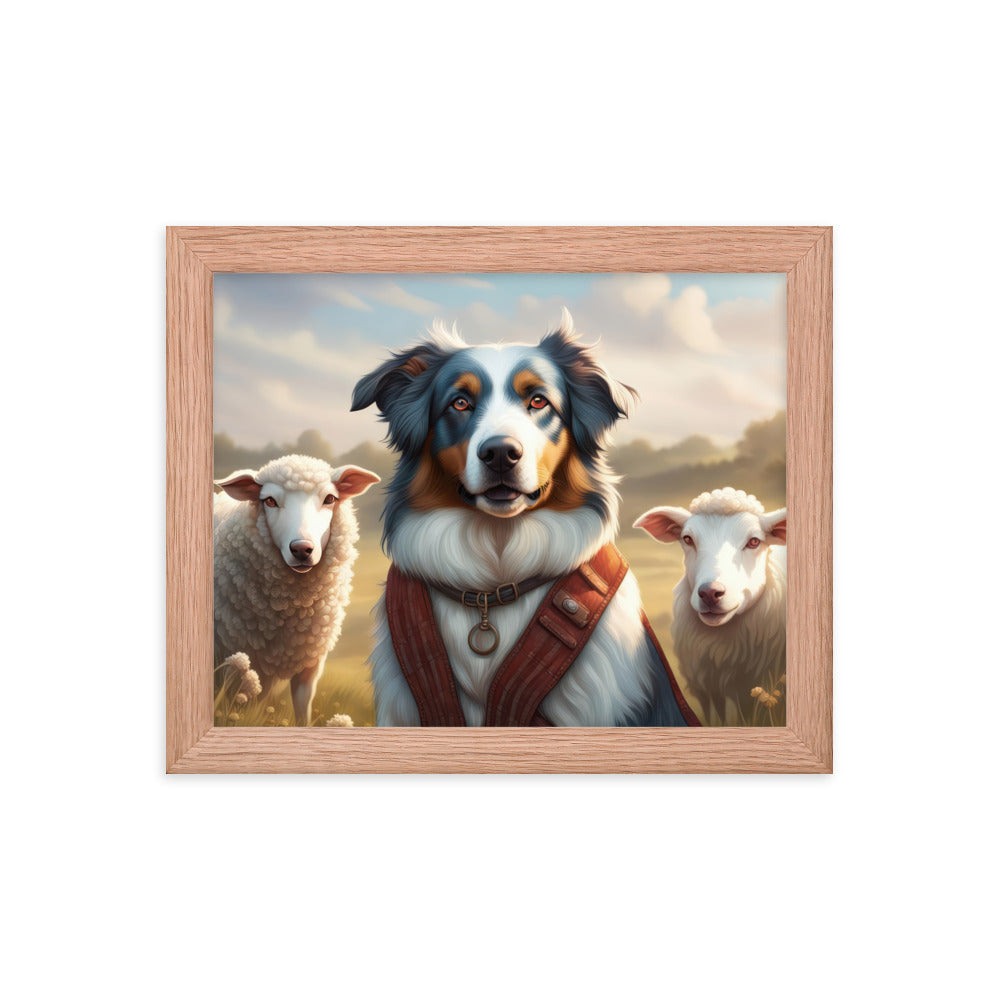 Australian Shepherd- Framed poster v4