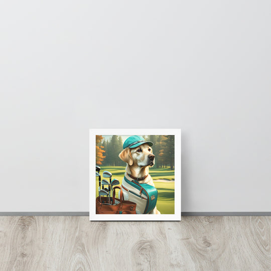 Framed poster-Labrador Retriever Golfer V10