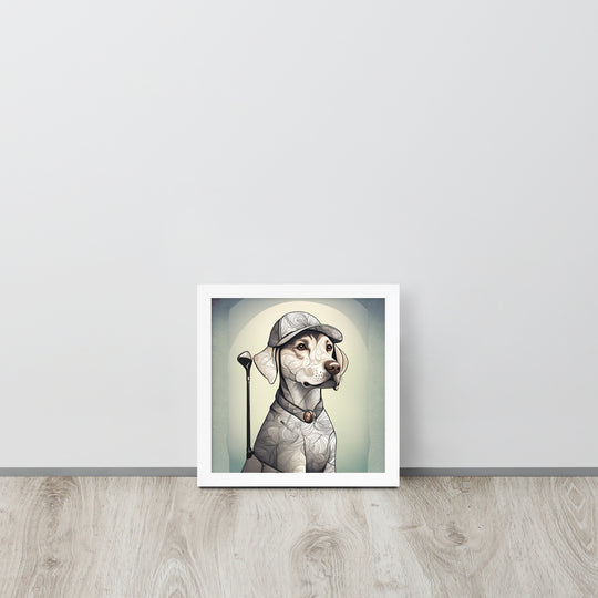 Framed poster-Labrador Retriever Golfer V22