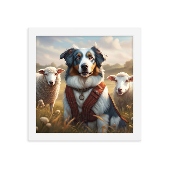 Australian Shepherd- Framed poster v4