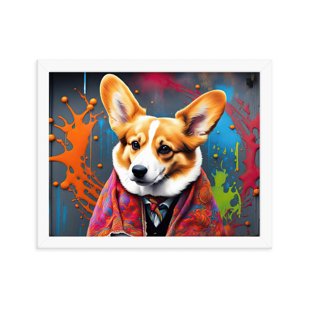 Pembroke Welsh Corgi- Framed poster v3