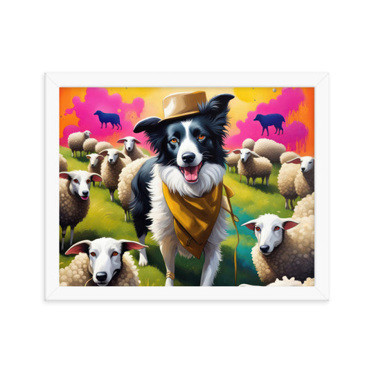 Australian Shepherd- Framed poster v2