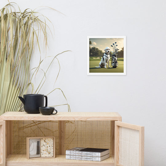 Framed poster-Labrador Retriever Golfer V6