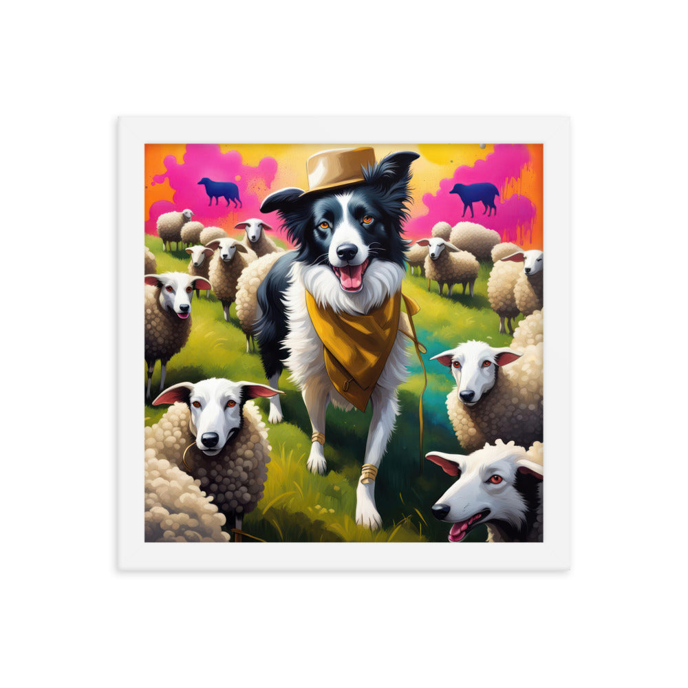 Australian Shepherd- Framed poster v2