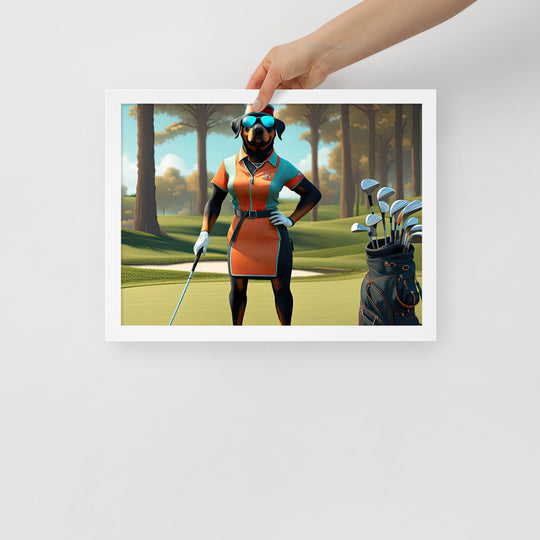 Rottweiler Golfer- Framed poster v4