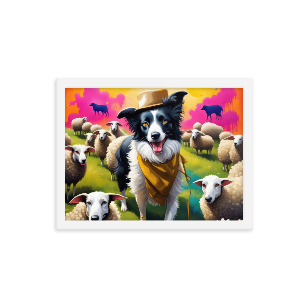 Australian Shepherd- Framed poster v2