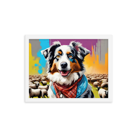 Australian Shepherd- Framed poster v3