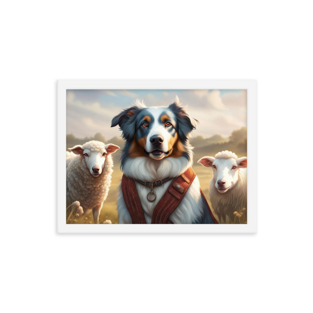 Australian Shepherd- Framed poster v4