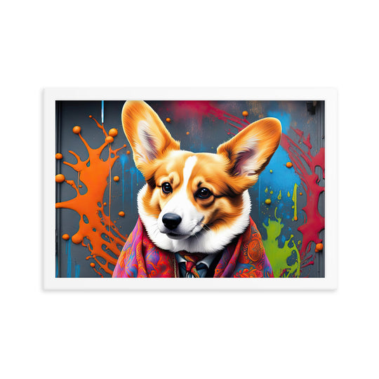 Pembroke Welsh Corgi- Framed poster v3