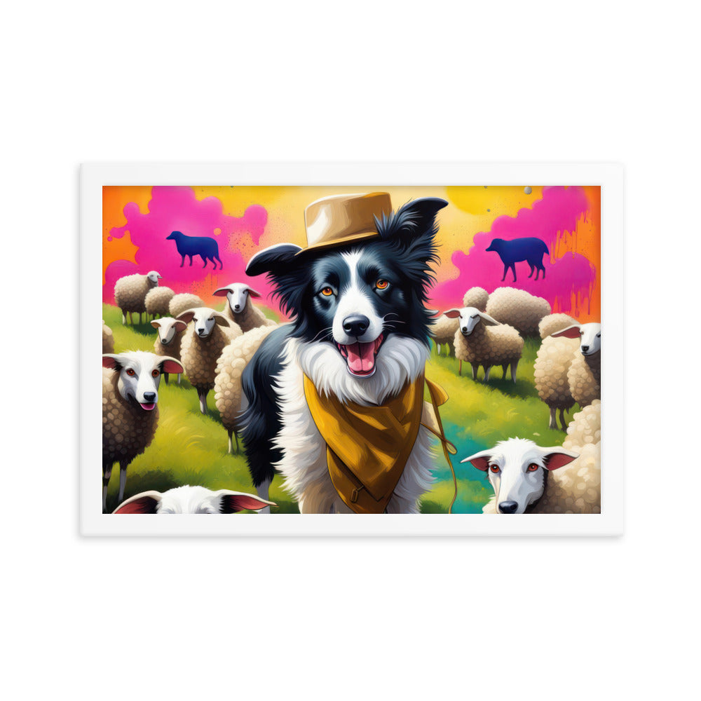 Australian Shepherd- Framed poster v2