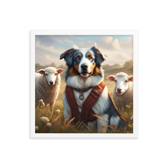 Australian Shepherd- Framed poster v4