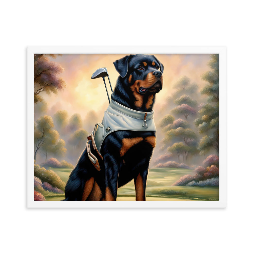 Rottweiler Golfer- Framed poster v3