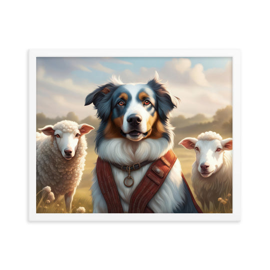 Australian Shepherd- Framed poster v4