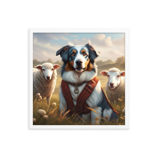 Australian Shepherd- Framed poster v4