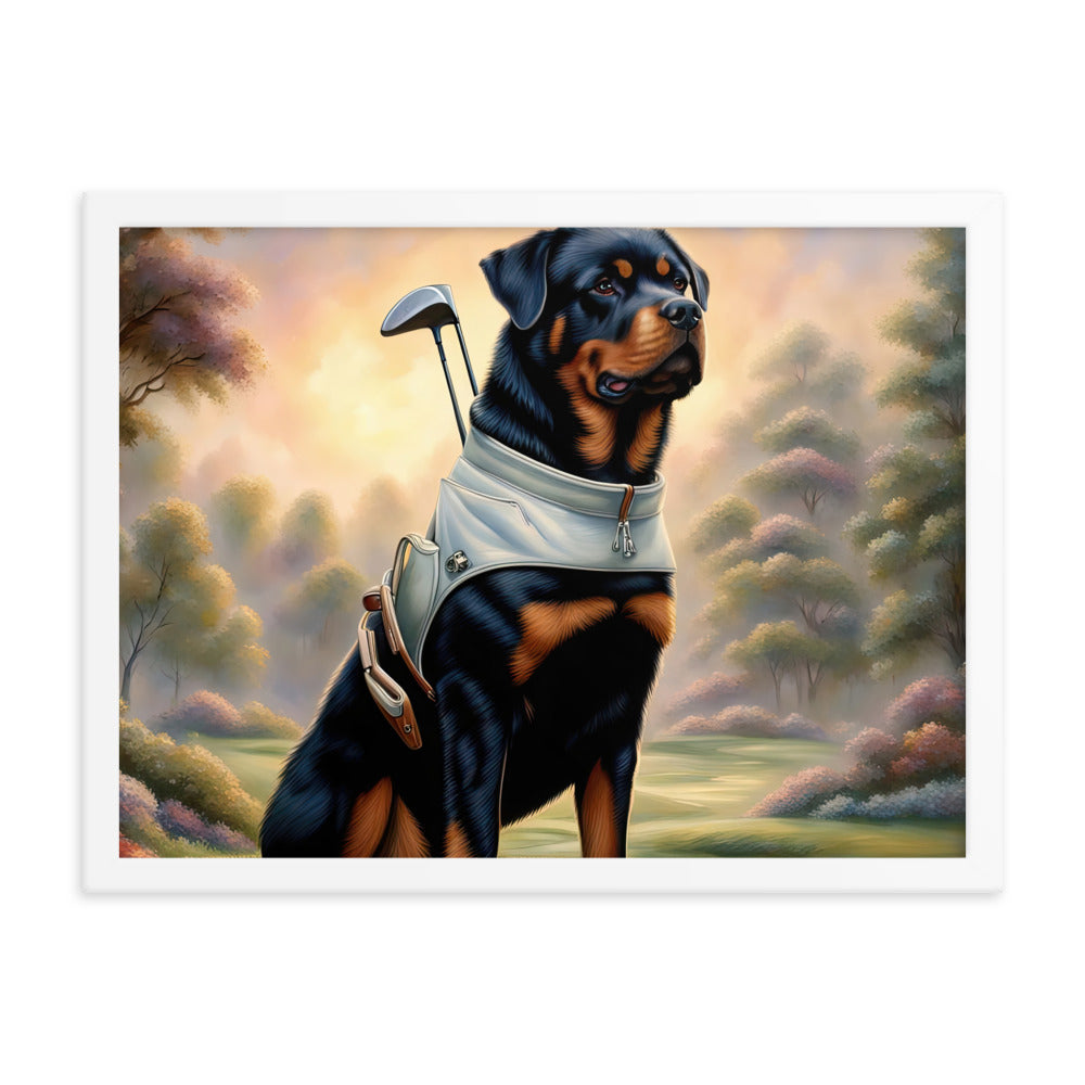 Rottweiler Golfer- Framed poster v3