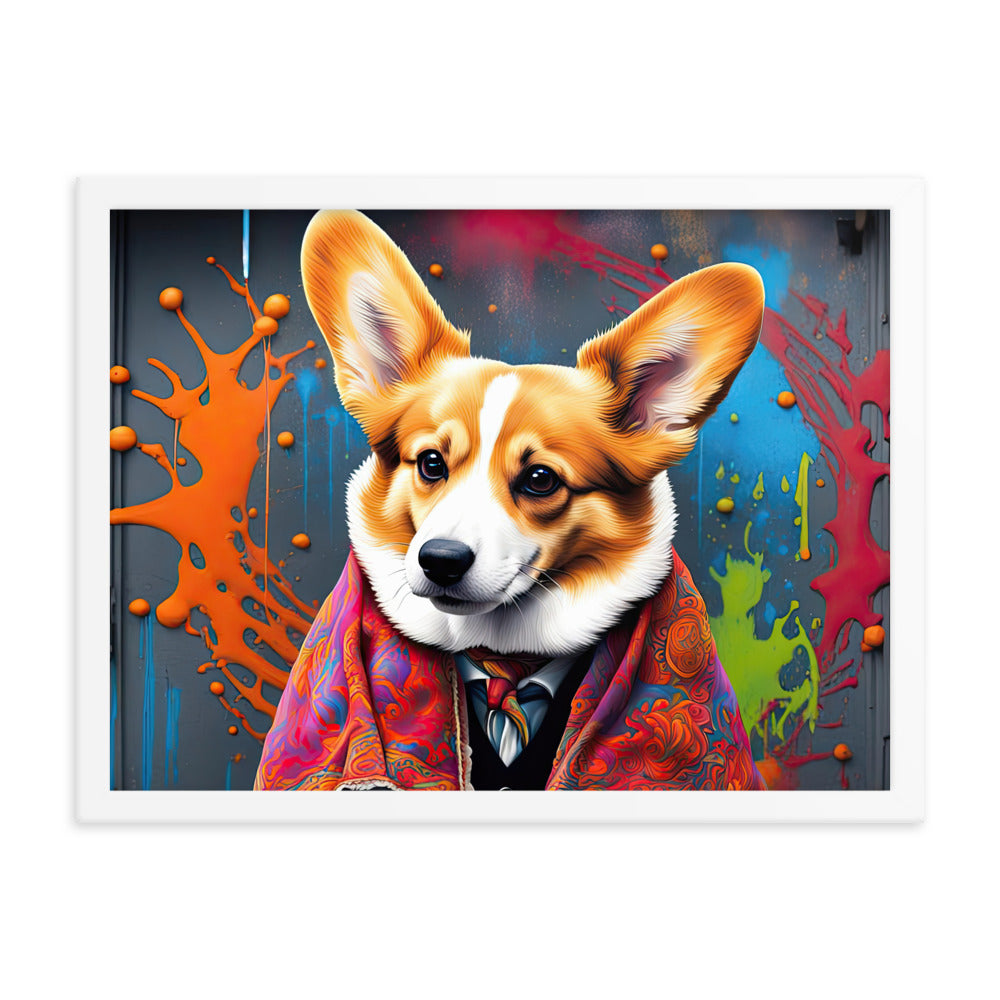 Pembroke Welsh Corgi- Framed poster v3