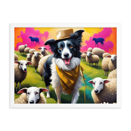 Australian Shepherd- Framed poster v2