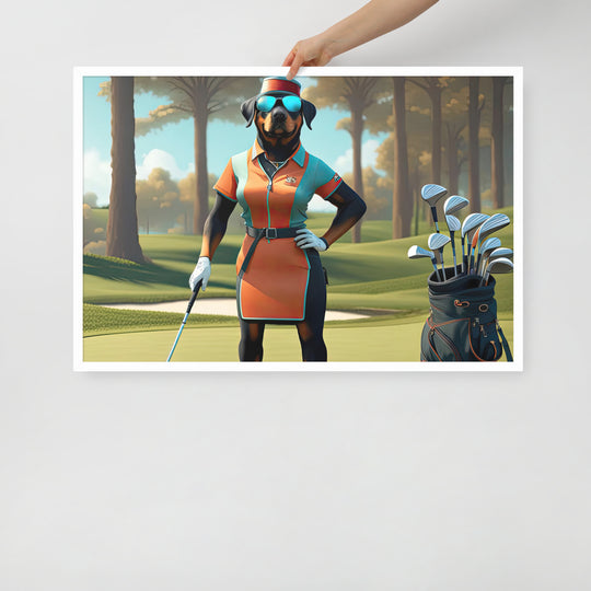 Rottweiler Golfer- Framed poster v4