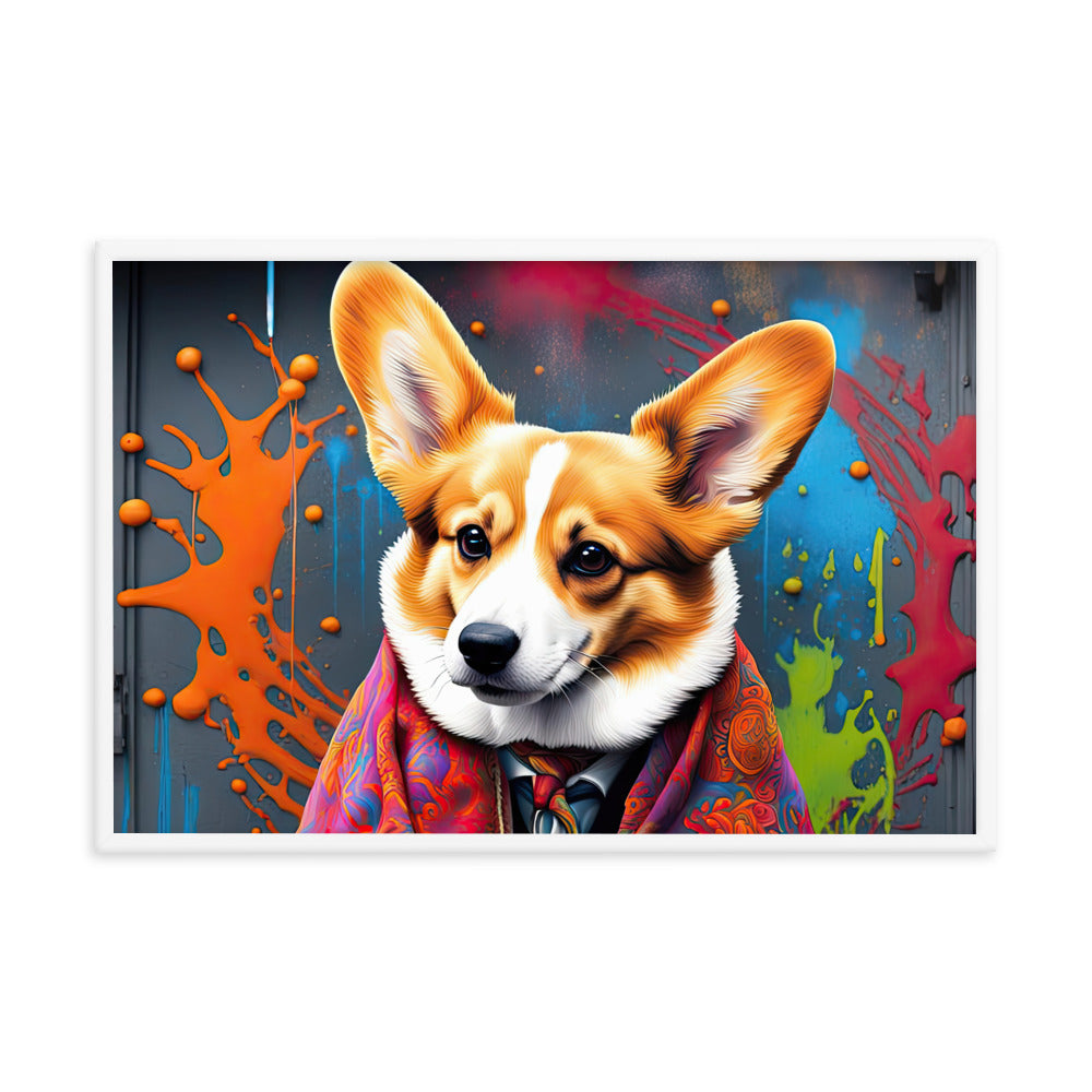 Pembroke Welsh Corgi- Framed poster v3