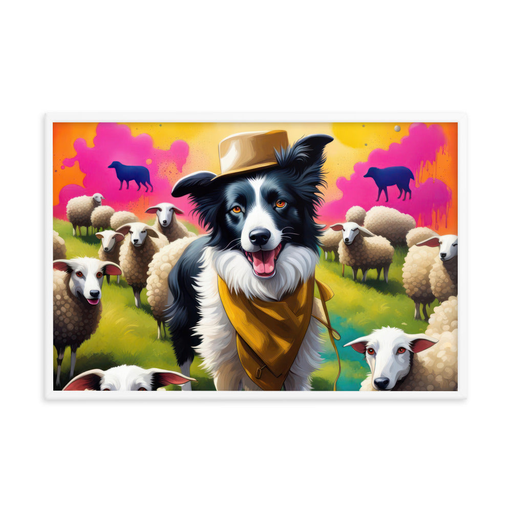 Australian Shepherd- Framed poster v2