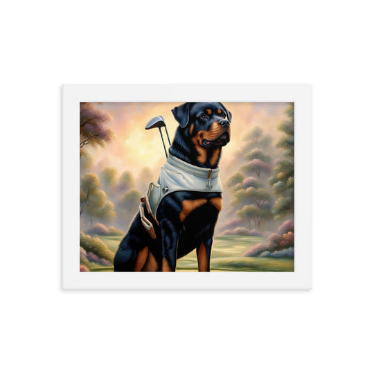 Rottweiler Golfer- Framed poster v3