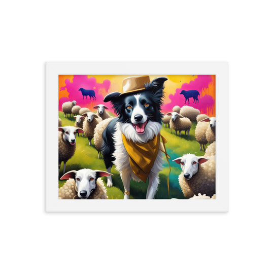 Australian Shepherd- Framed poster v2