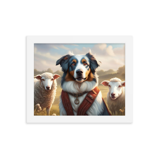 Australian Shepherd- Framed poster v4