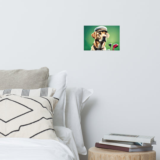 Poster-Labrador Retriever Golfer V3