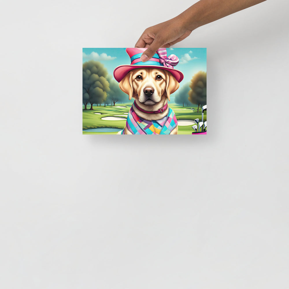 Poster-Labrador Retriever Golfer V9